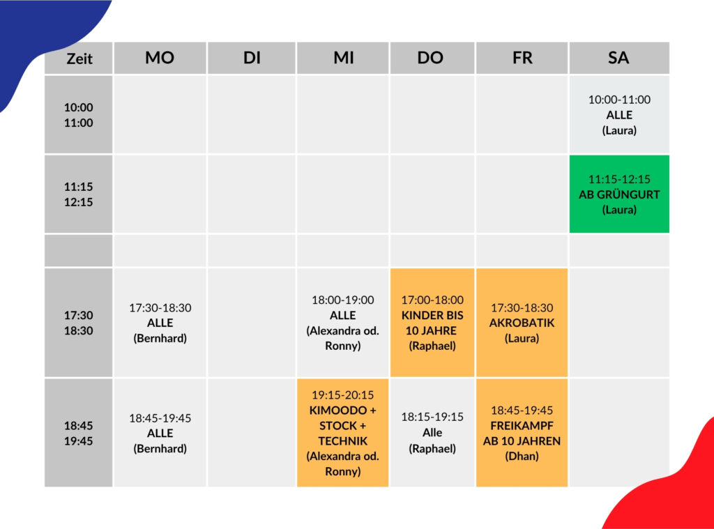 Stundenplan_BlackbeltKampfkunstUnionKrems